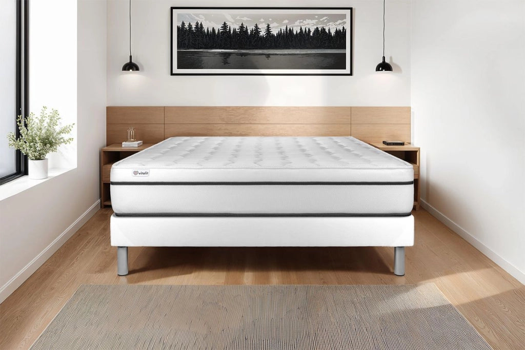 Letto con materasso VITAL SPA 150 x 190 cm Rete kit Bianco