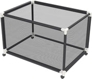 Carrello per palloni, 122 x 78 x 88 cm, con 4 rotoli, in rete di nylon per calcio, basket, pallavolo