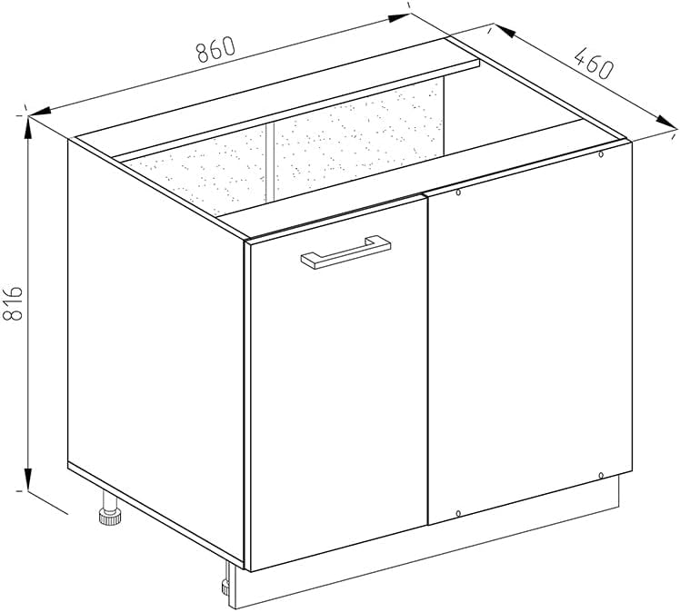 Mobile ad angolo cucina R-Line, Bianco casa di campagna, 86 cm senza piano di lavoro, per la libera combinazione all'interno di sistemi cucina modulari