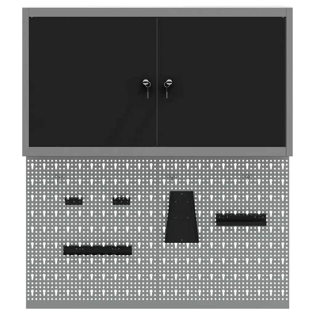 Set di armadi per attrezzi con lo scaffale 3 pcs Nero 3321398