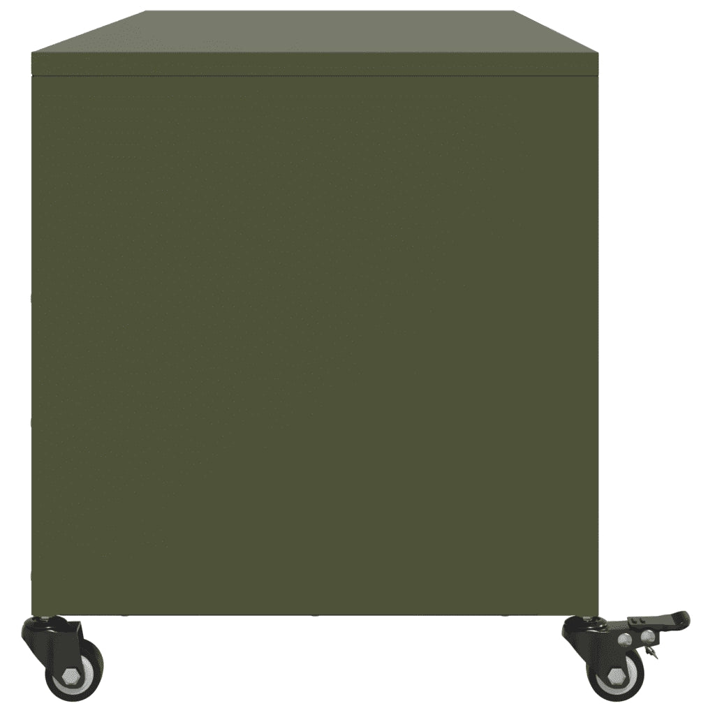 Mobile TV Verde Oliva 100,5x39x43,5 cm in Acciaio