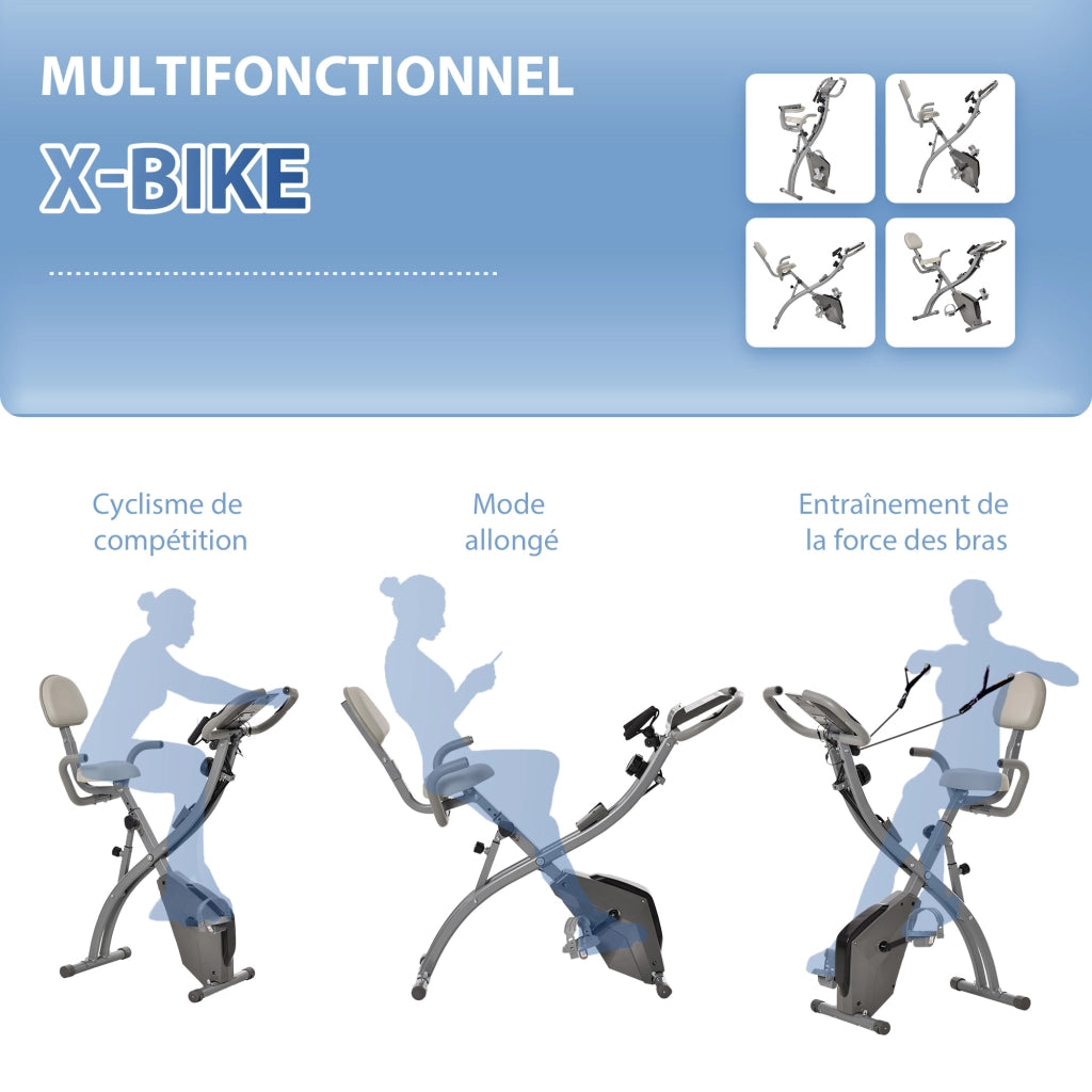 Bicicletta da camera pieghevole ¨C zephmum ¨C 8 livelli resistenza magnetica, sensori manubrio, schermo LCD