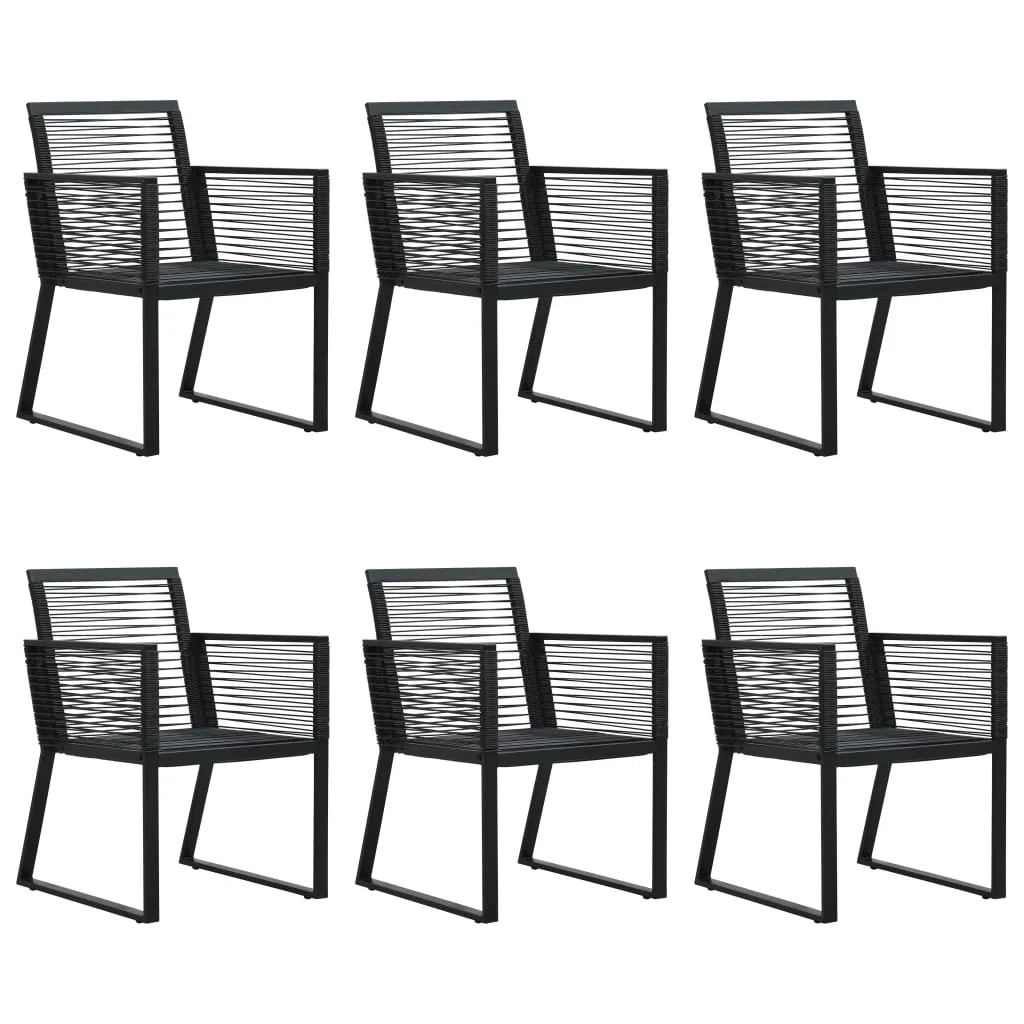 Set da pranzo mobili da giardino mobili da esterno 7 pezzi PVC rattan nero 02_0014237