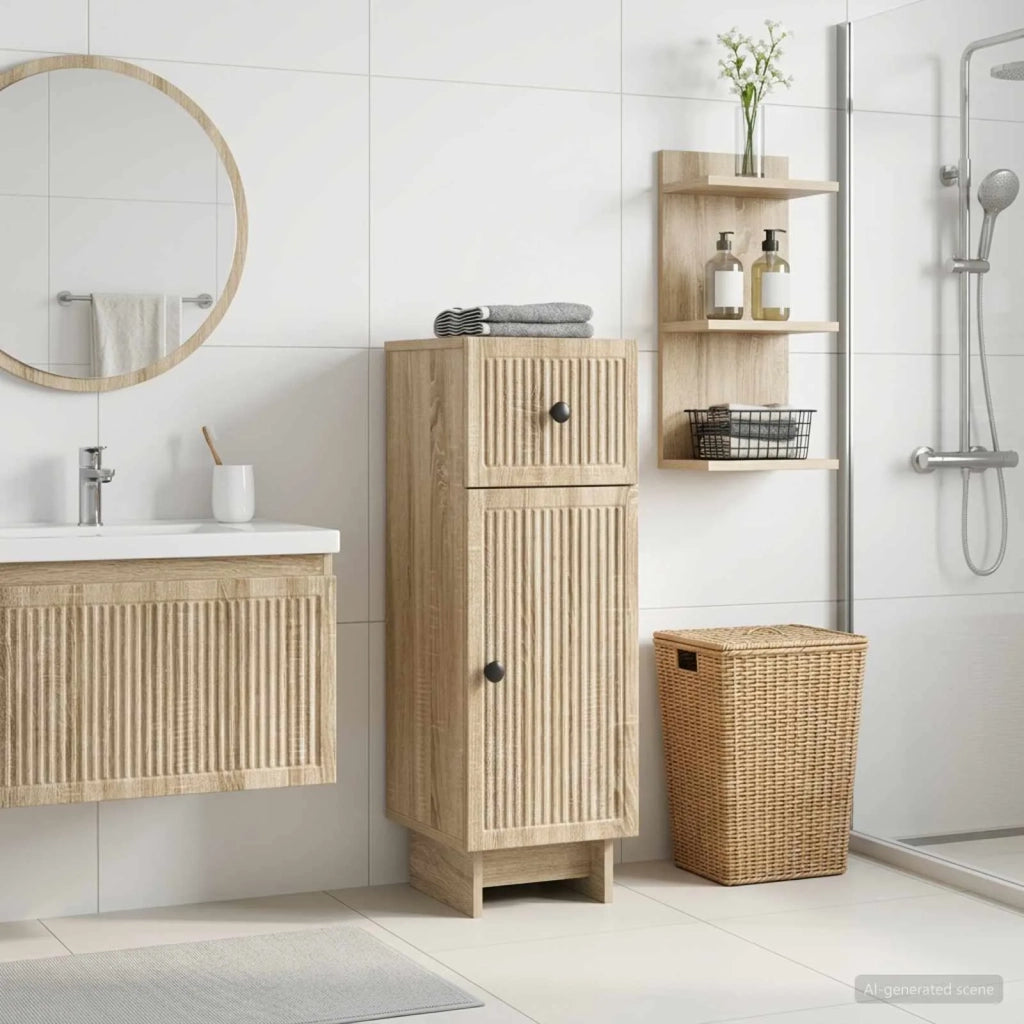 Mobiletto da Bagno EDE Rovere Sonoma 30 x 31 x 80 cm 895947