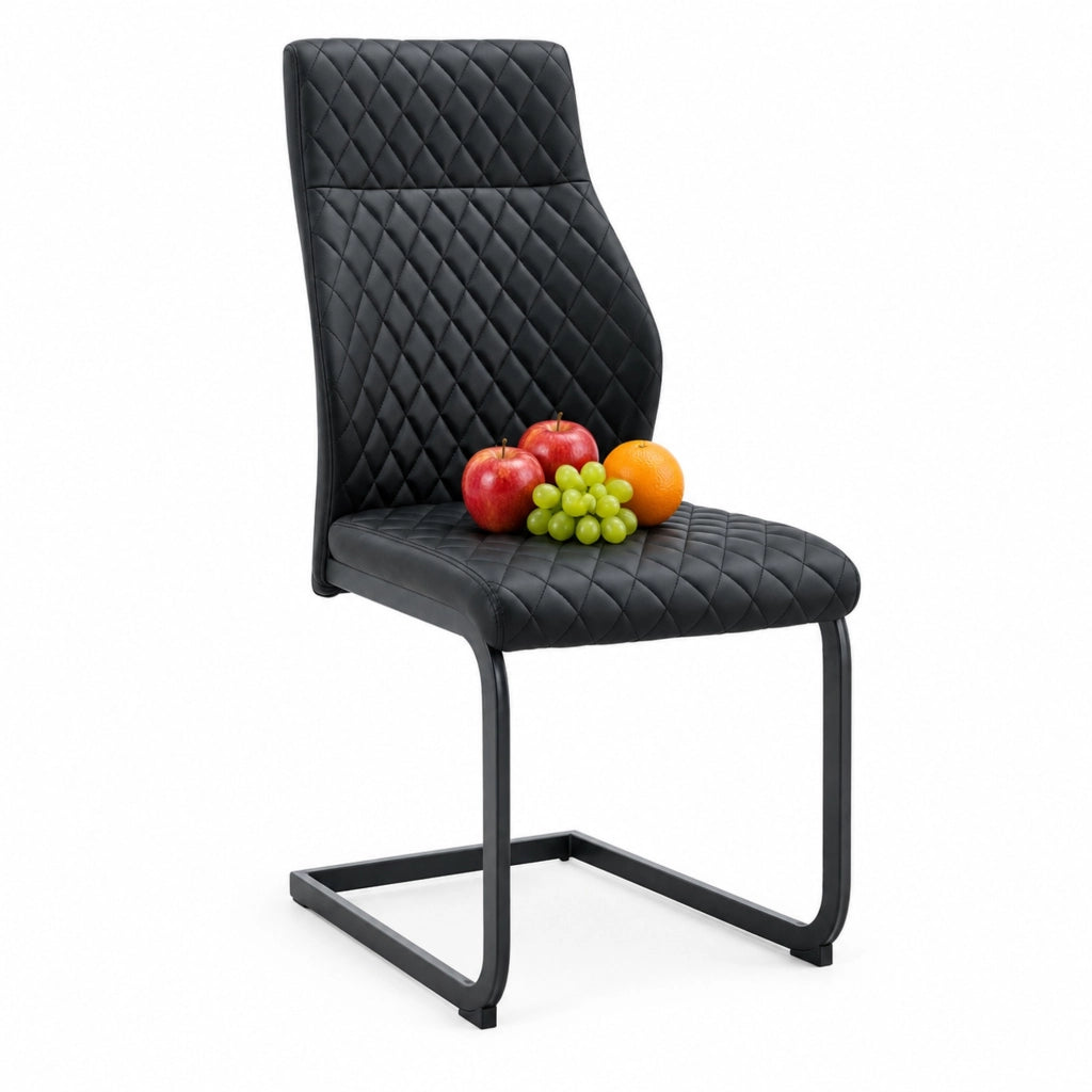 Set tavolo rotondo 107 cm e 4 sedie nere
