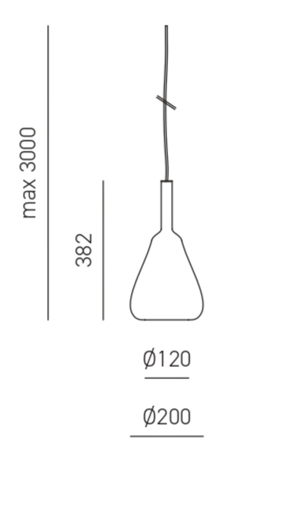 Lampada a Sospensione OFELIA S/11 Ambra Trasparente - Vetro Borosilicato E27, Cavo 3m, Design Elegante e Caldo Gea Luce
