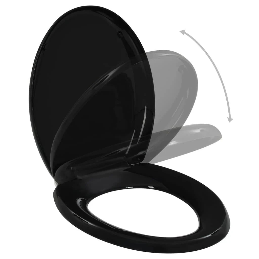 Sedile WC con chiusura ammortizzata tazza WC sedile WC bagno casa ristorante negozio hotel nero 02_0002907