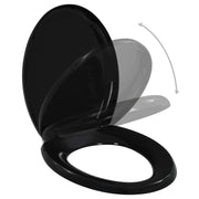 Sedile WC con chiusura ammortizzata tazza WC sedile WC bagno casa ristorante negozio hotel nero 02_0002907