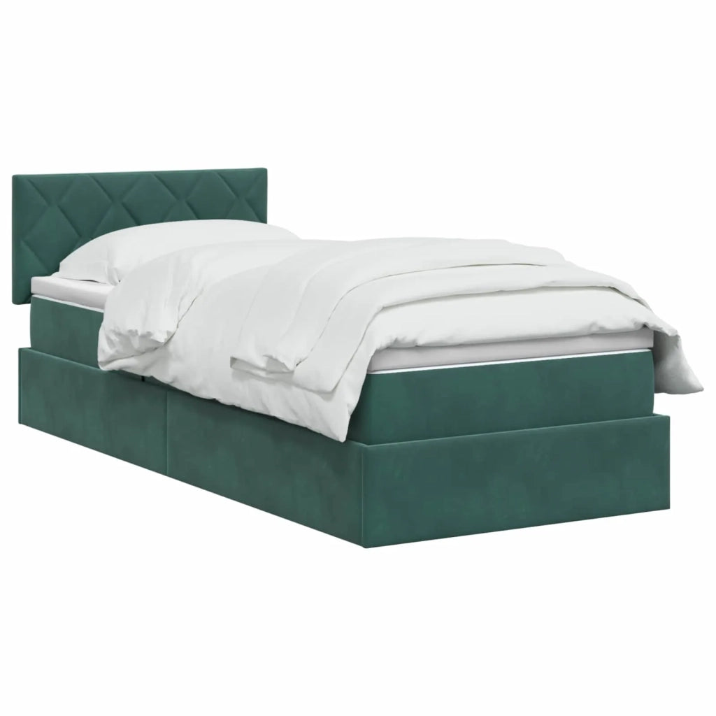Letto con Contenitore Verde Scuro 90 x 200 cm Velluto 3458844