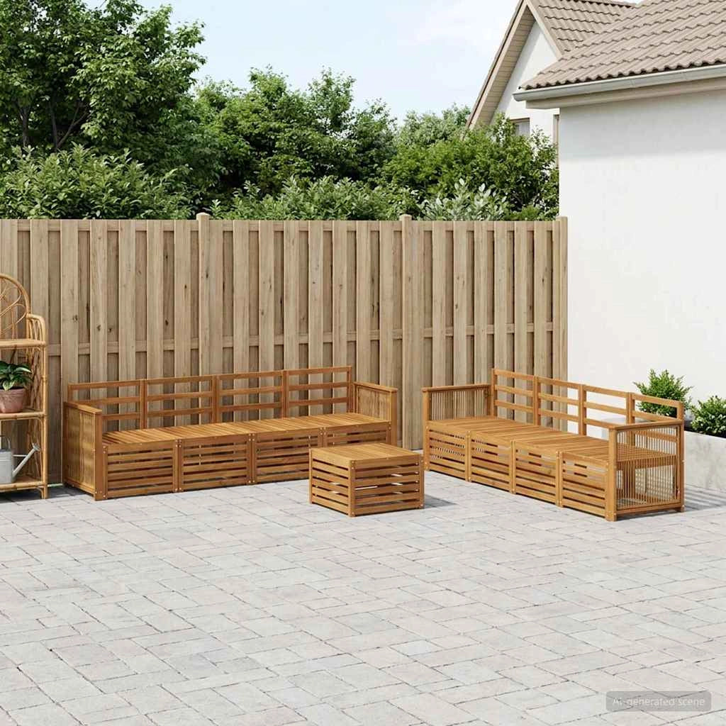 Set di divani da esterno 9 pz Naturale 3384175