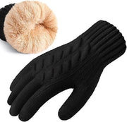 Manopole invernali spesse con pizzo per donne con touchscreen, lana di cammello, termiche - guanti da outdoor - regali per uomini e donne
