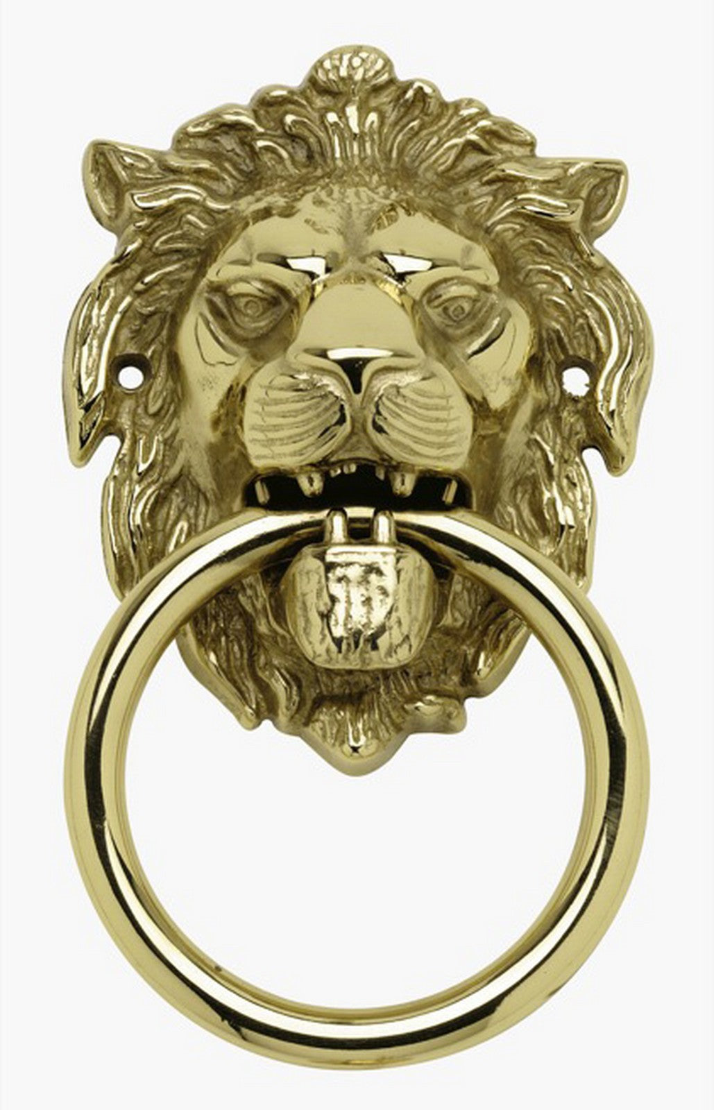 battente "leone c/anello" ottone anticato mm.155 cod:ferx.38047