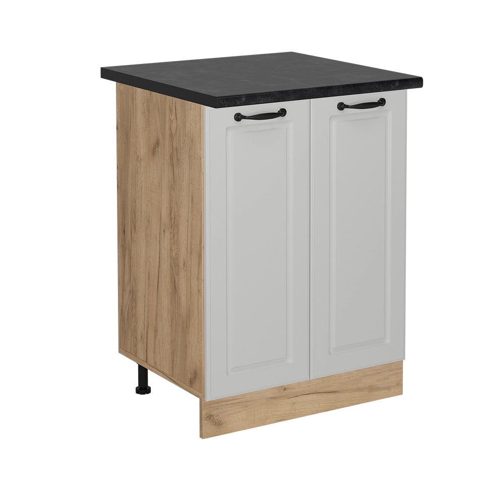 Vicco Mobiletto base cucina Bianco casa di campagna 60 cm , PL Antracite