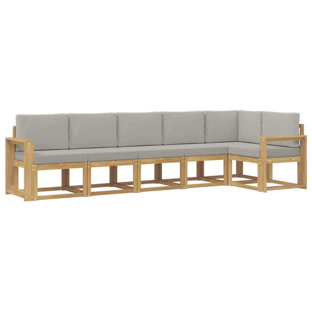 Set di divani da esterno 6 pcs Bianco e Grigio Chiaro 3387705