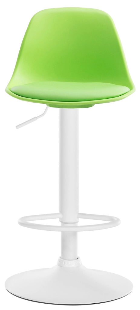 Sgabello di design KIEL in polipropilene e similpelle bianco,verde
