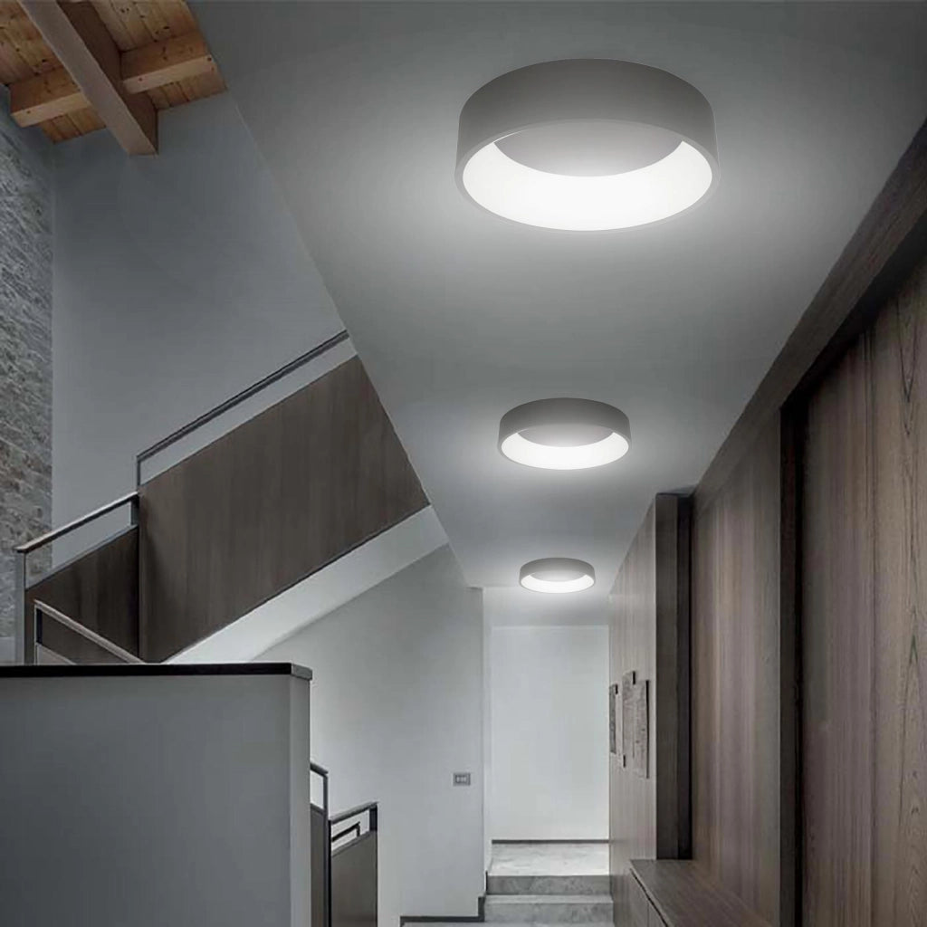 SCULPTORIS 600 plafoniera tonda lampada soffitto parete LED 42W CCT 3000K 4000K luce soggiorno negozio 60cm 230V NERO
