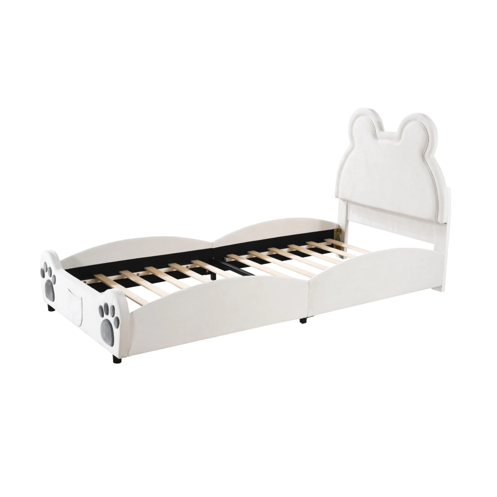 letto imbottito velluto bianco 90 x 200 cm
