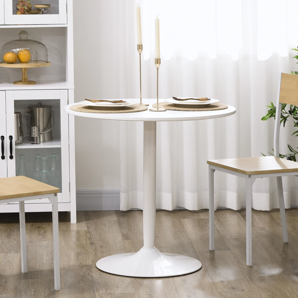 Tavolo da pranzo per 2 persone ¨C zephmum ¨C rotondo, bianco, 80x75 cm