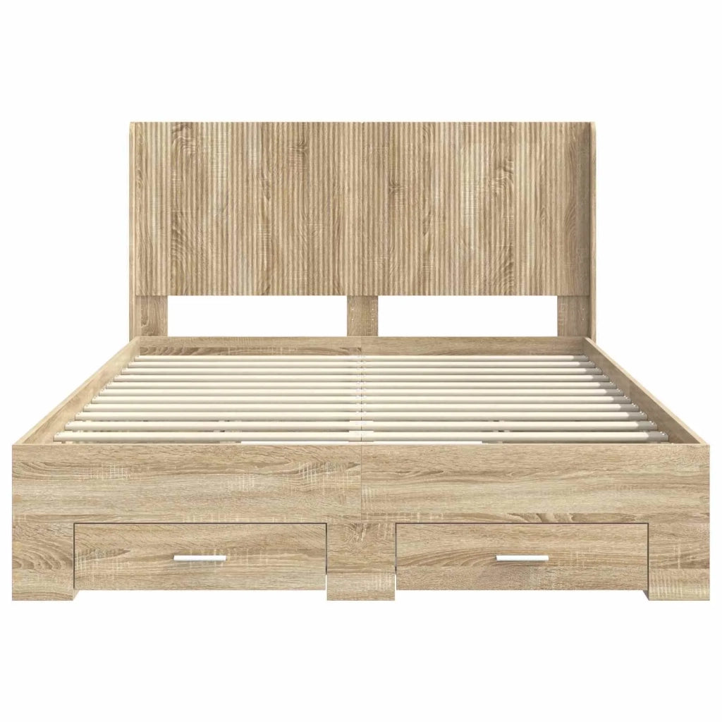 Struttura del letto con stoccaggio e testata Rovere Sonoma 3414111