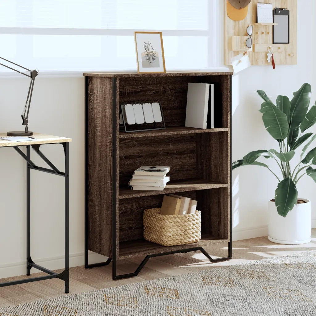 Libreria-Scaffale per Libri-Mobile di Stoccaggio Rovere Marrone 80x31x106 cm in Legno Multistrato