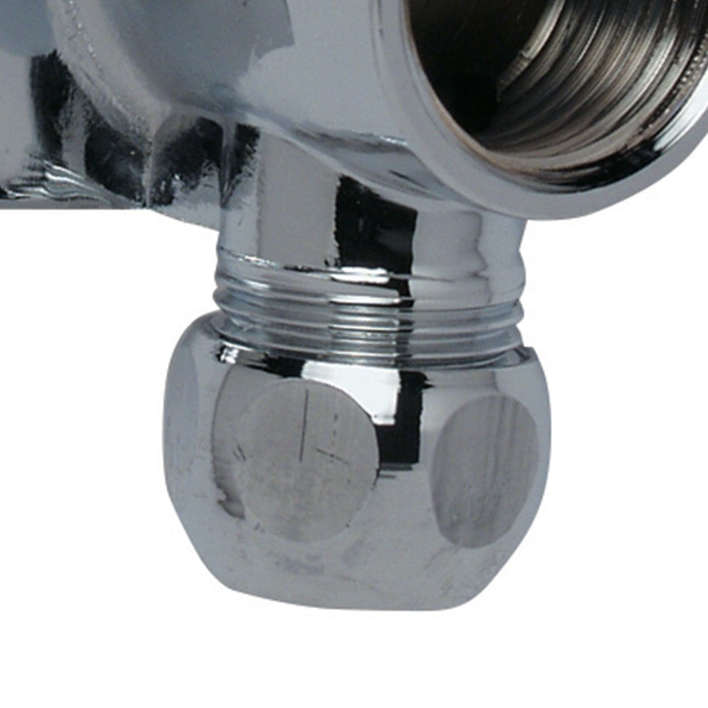 Appliques a gomito con flangia in ottone cromato