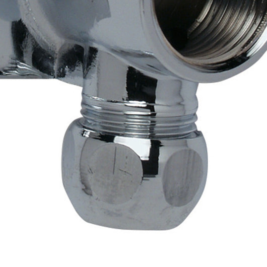 Appliques a gomito con flangia in ottone cromato