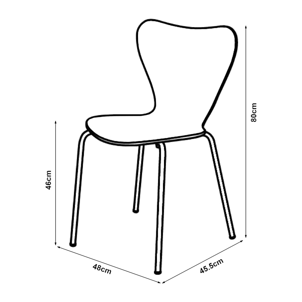 Set di 4 sedie da pranzo 80 x 48 x 45,5 cm design moderno robuste bianche 03_0009809