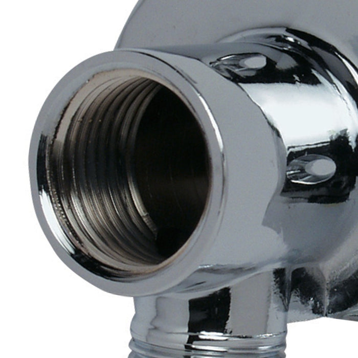 Appliques a gomito con flangia in ottone cromato