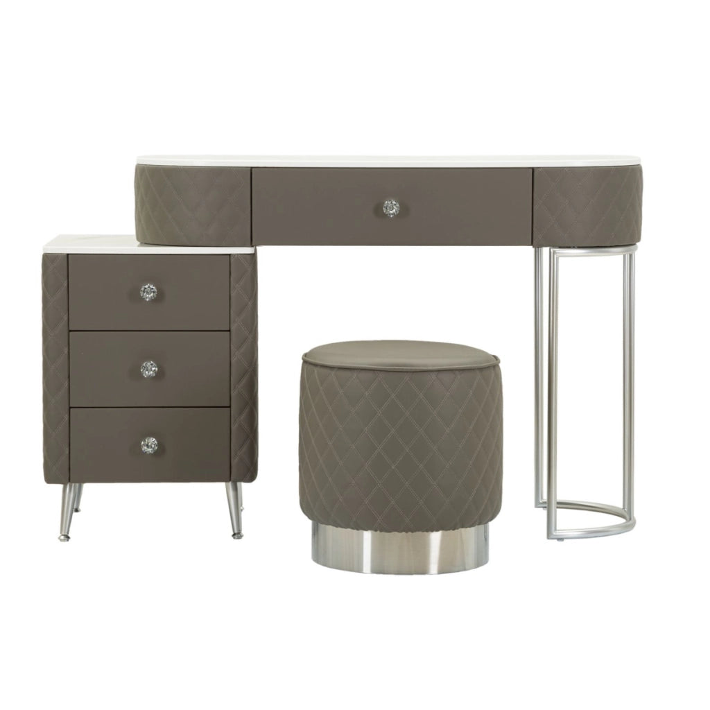 Consolle Trucco VKH23, Grigio, Legno, 120x40x75 cm