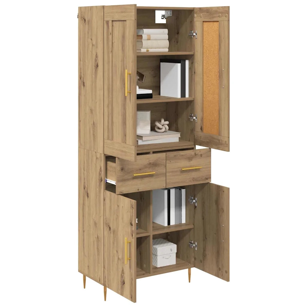 Credenza | Madia | Buffet da pranzo | Armadio da pranzo con cassetto Rovere artigianale 69,5 x 34 x 180 cm