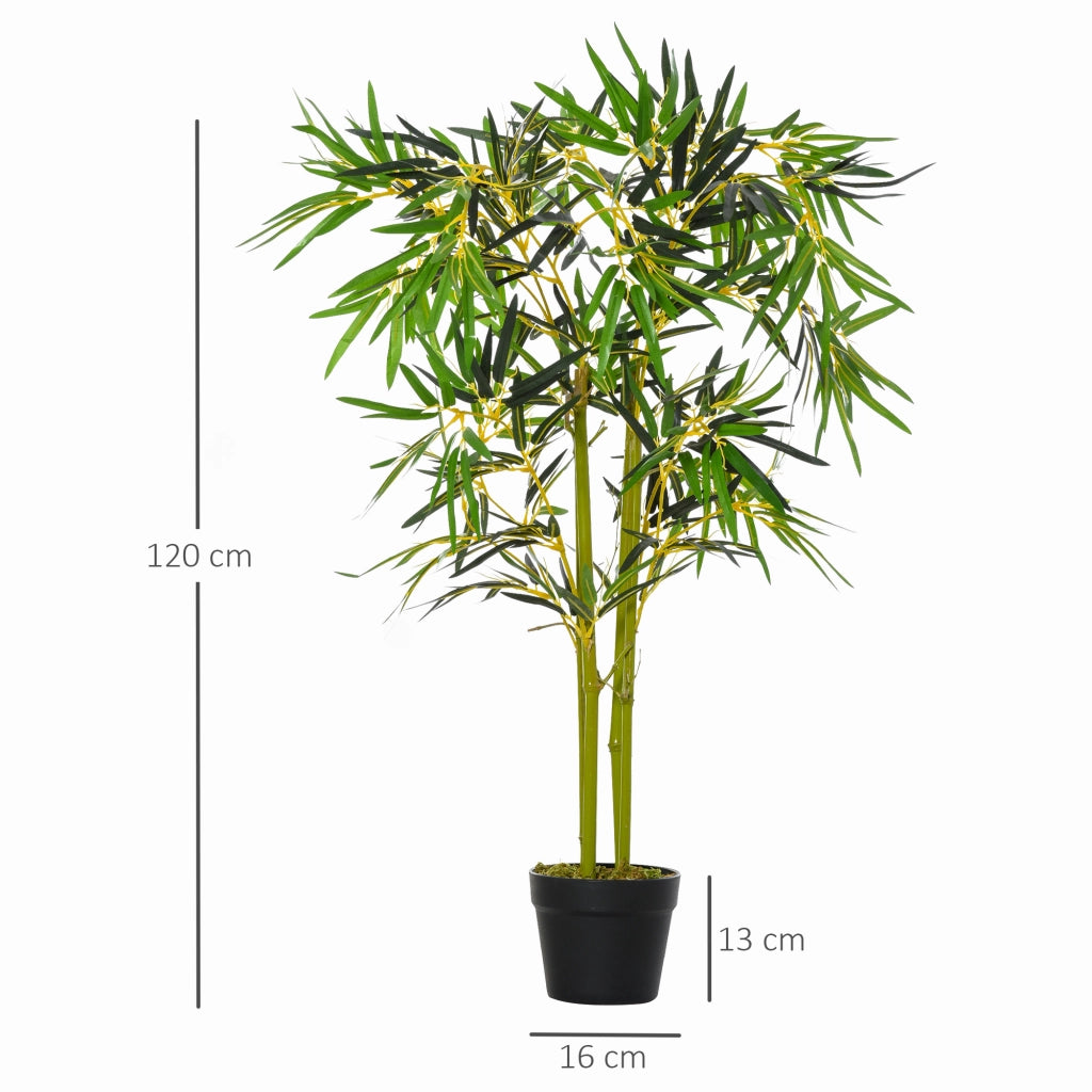 Bamb¨´ in Vaso Artificiale, Pianta Finta Decorazione per Interno ed Esterno, Altezza 120cm, Verde