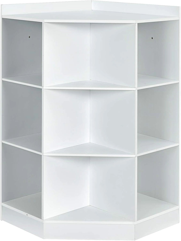 Armadietto Libreria a 3 Livelli con 9 Scomparti, Mobiletto Portalibri Moderno, Multiuso e Salvaspazio, Ideale per Soggiorno, Studio, Ufficio, Camera, 80x62x100 cm, 2 Colori (Bianco)