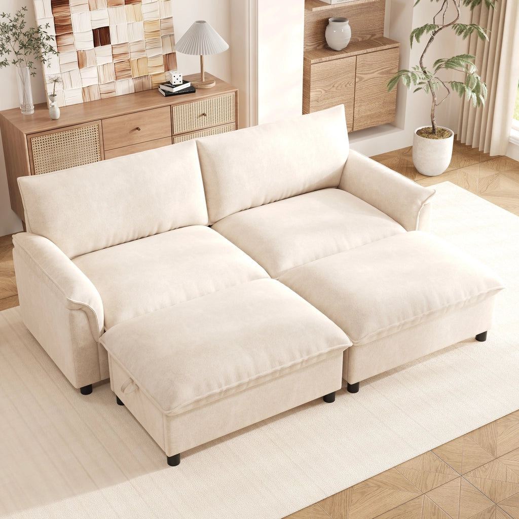 Divano Modulare con Contenitore; Beige