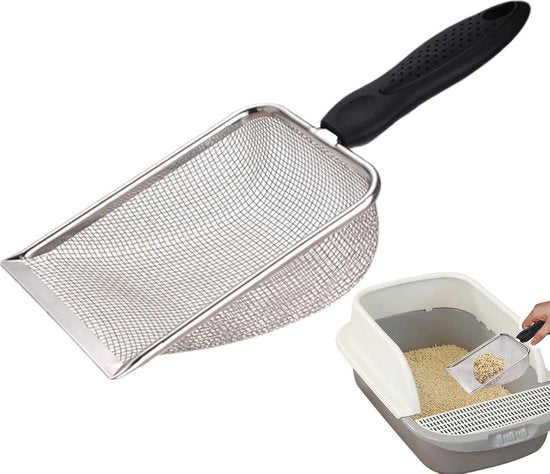Scavapolvere per gatti - Cassetto per escrementi - Ergonomico - Acciaio inossidabile