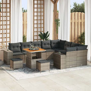 Set Divano da Giardino con cuscino 12 pcs Grigio polyrattan 3362043