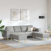 Set di divani 3 pcs Grigio nuvola Tessuto