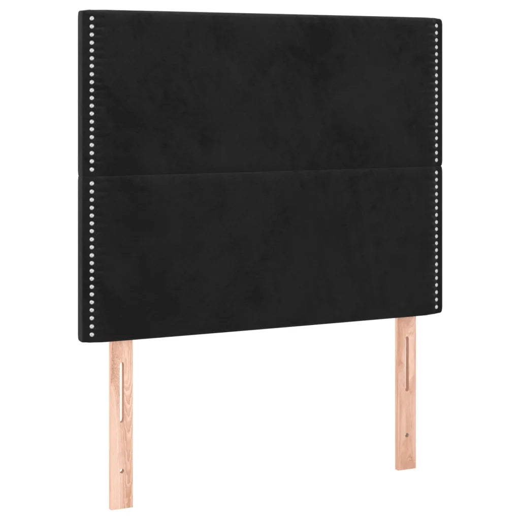 Giroletto a Molle con Materasso Nero 90x200 cm in Velluto 3129131