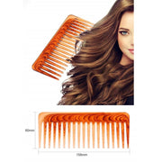 Trade Shop - Pettine A Denti Larghi Marrone In Plastica Per Capelli Spazzola Districante Parrucchiere -