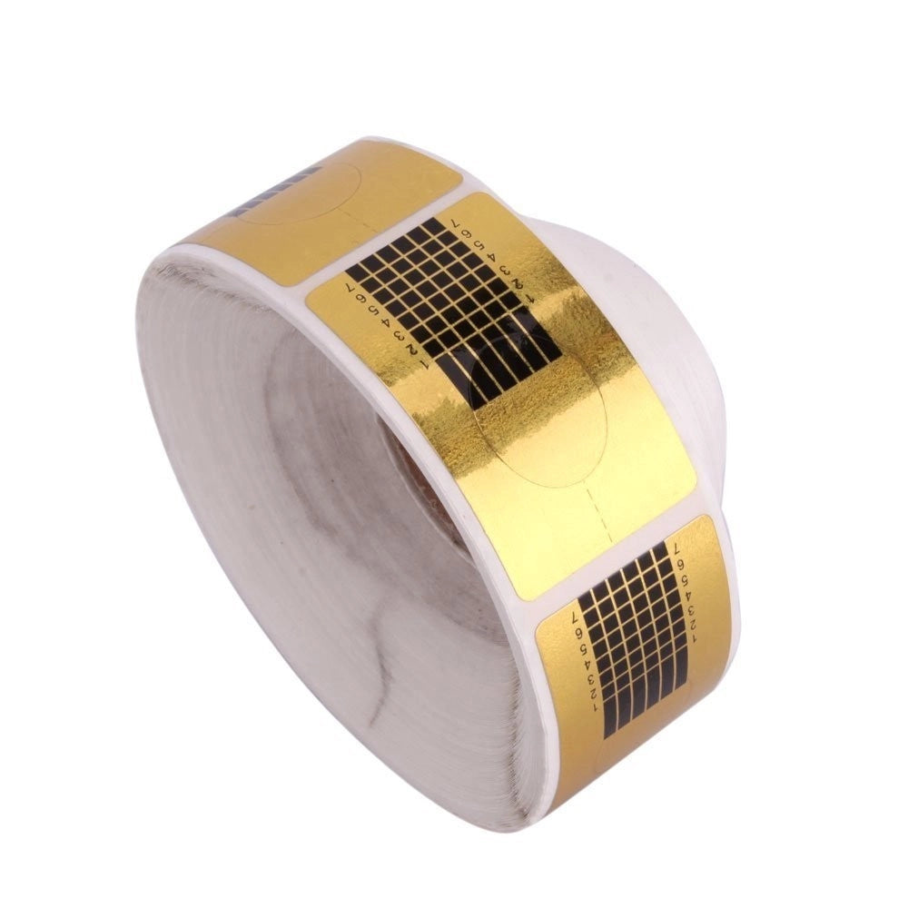 Trade Shop - 5 Rotoli 2500 Cartine Oro Nail Art Allungamento Ricostruzione Unghie Tips Sagome -