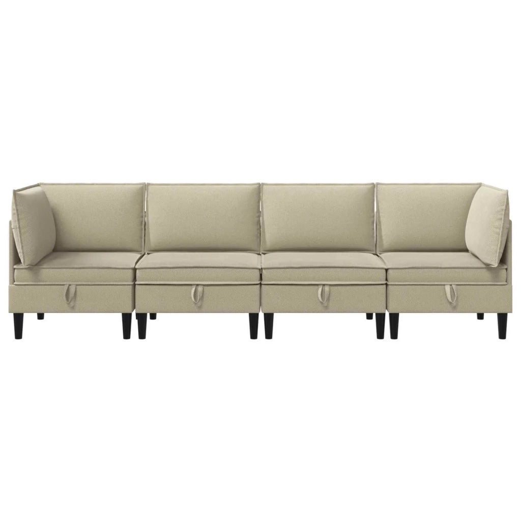 Set di mobili per il soggiorno 4 pcs Sabbia Tessuto 3413789