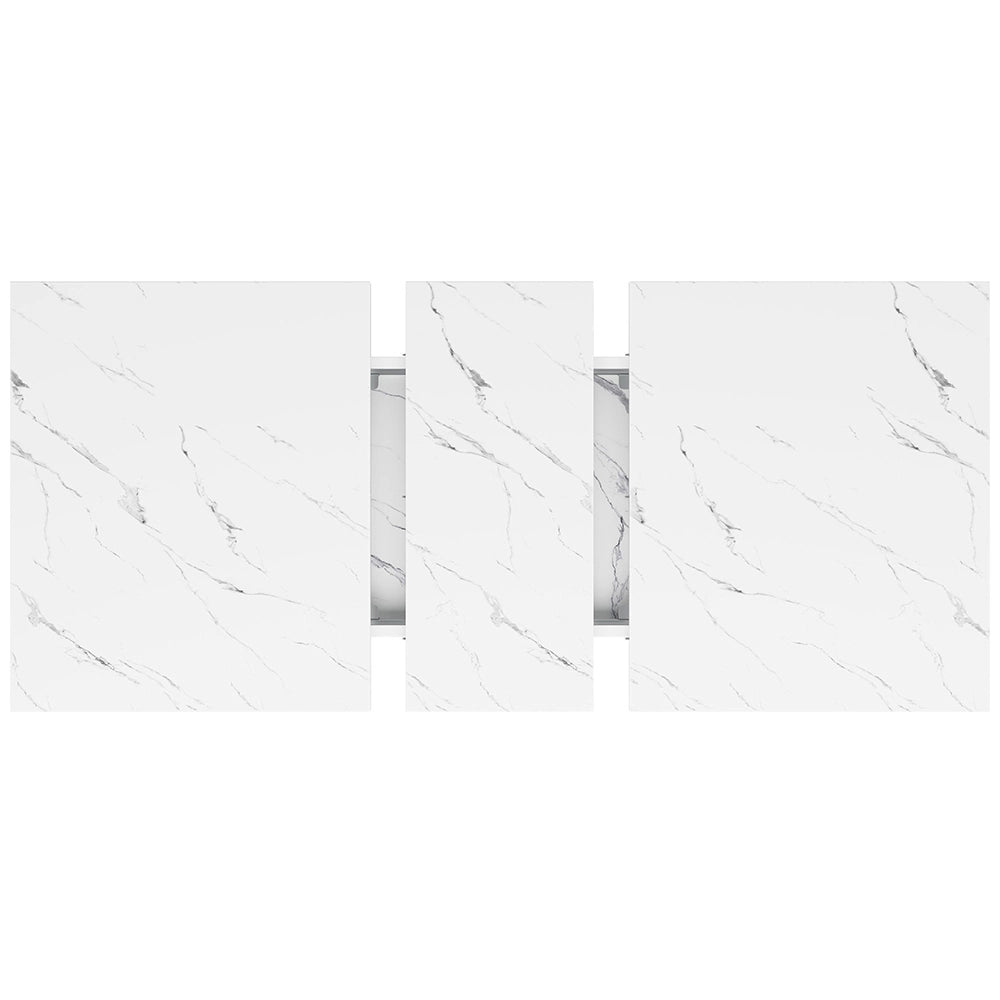 Tavolo da pranzo allungabile (5 pezzi) - Xylo - 120(160)x80x76 cm - Grigio - Set con 4 sedie in similpelle