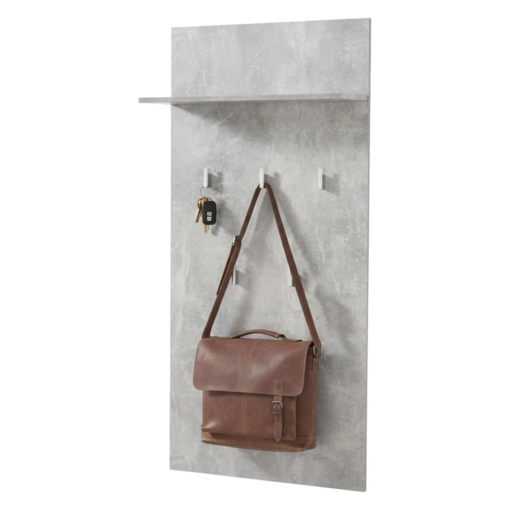 Traves, Appendiabiti set Fissaggio a Muro Incluso, 137h cm Grigio Cemento