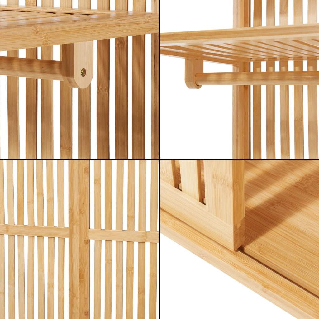 Stand Appendiabiti Ypäjä in Bambù con Ripiani e Barra Porta Abiti 187 x 80 x 47 cm [en.casa]