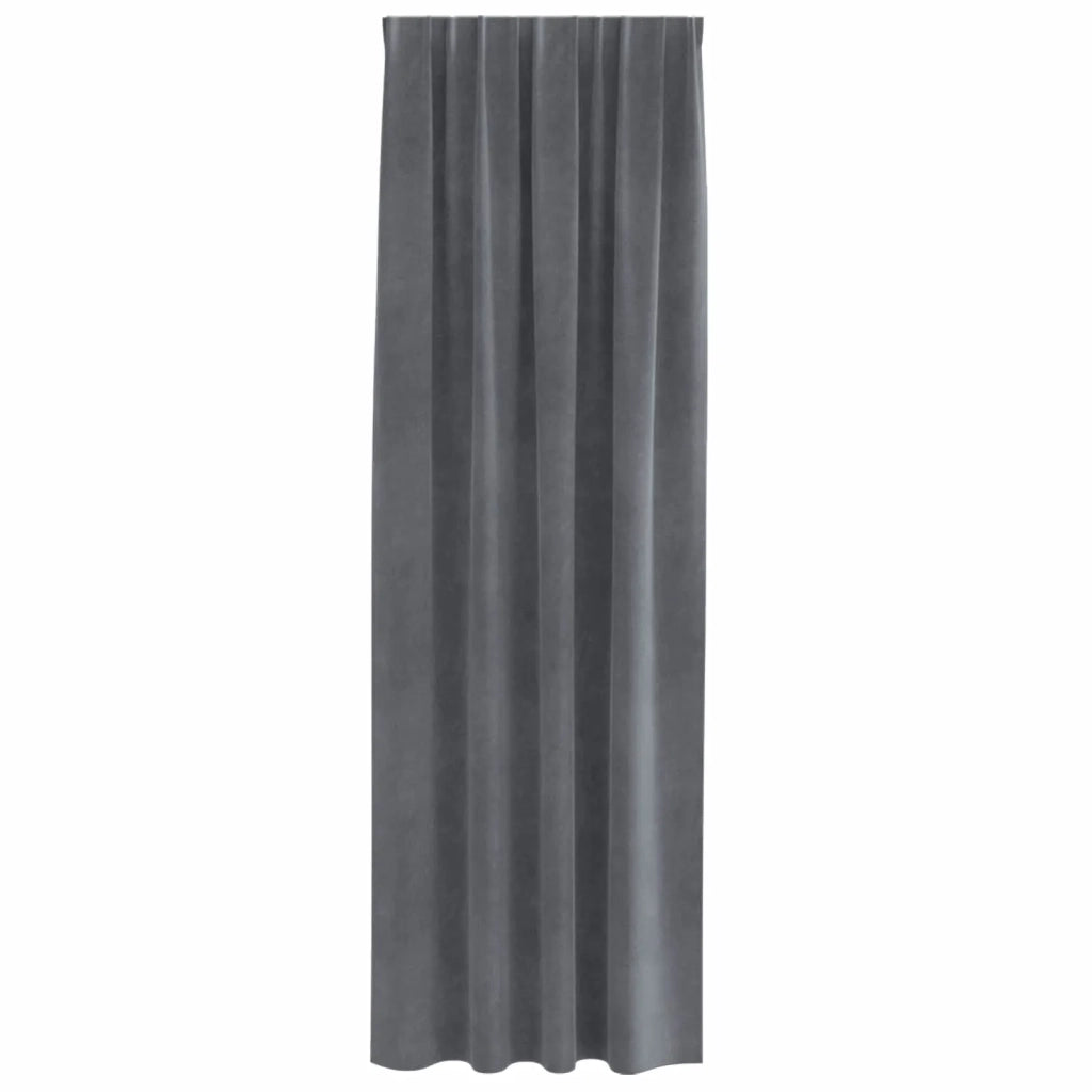Tende Oscuranti | Tende Blackout 2 pz Grigio chiaro 140 x 260 cm Velluto