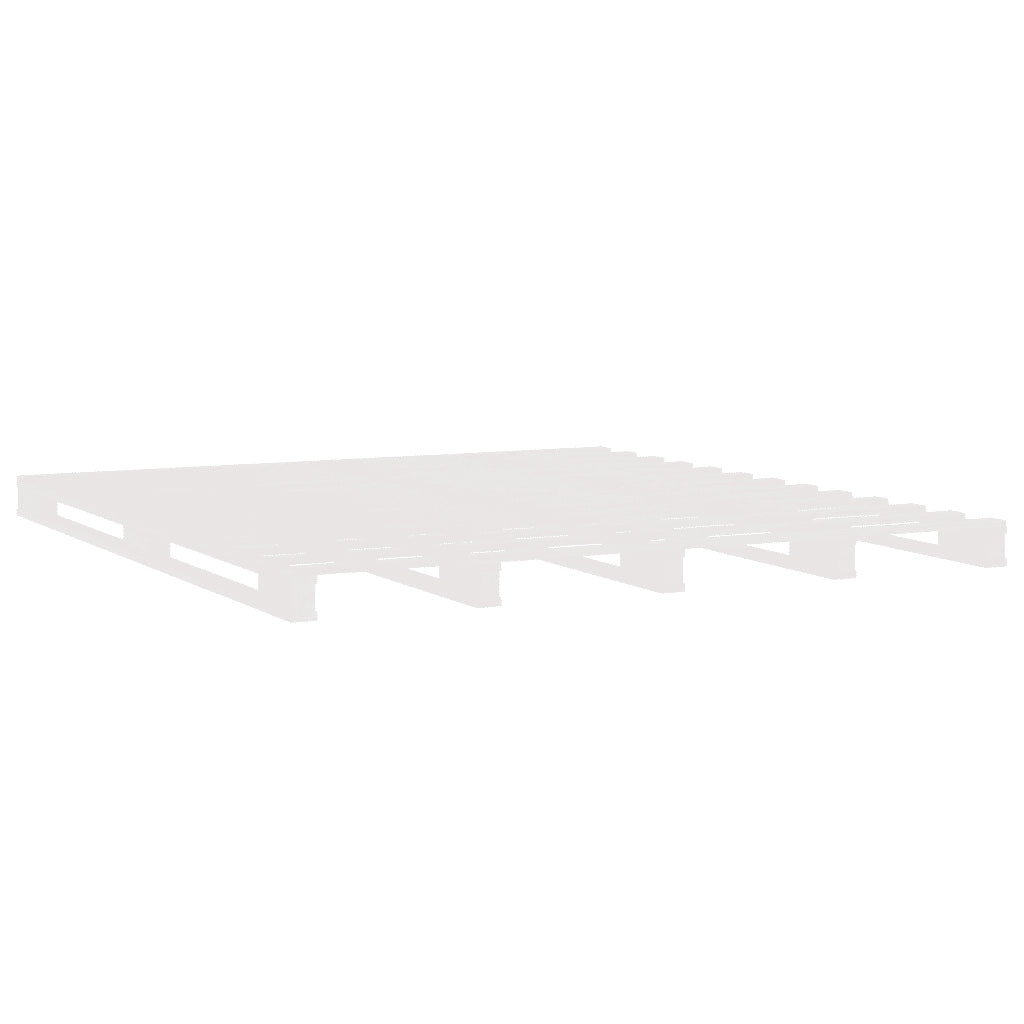 Letto a Pallet Bianco 200x200 cm in Legno Massello di Pino 821413