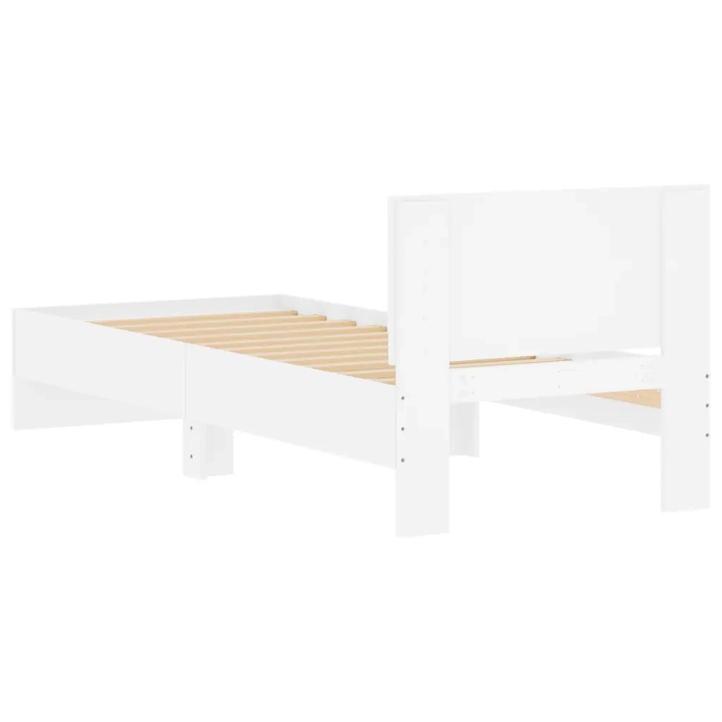 Giroletto con Testiera Bianco 75x190 cm in Legno Multistrato 838659