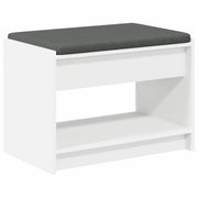 Panca per ingresso con cuscino Bianco 63 x 38 x 45 cm