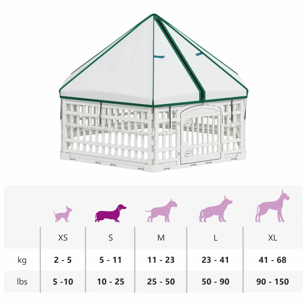Panchetto per Cani a 6 Pannelli Bianco 122 x 106 x 79 cm 42027218