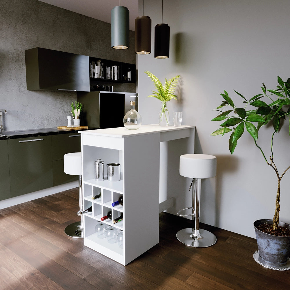 Vicco Tavolo bar con sgabelli Bianco 115 x 50 cm con 2 sgabelli da bar