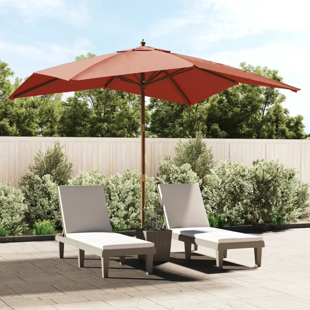 Ombrellone da Giardino Palo in Legno Terracotta 300x300x273 cmcod mxl 126958
